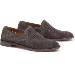 Trask BNWOT Ali Perf Gray Italian Suede Loafers.